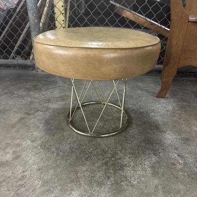 Taburete/mesa ajustable vintage MCM 1960/70 Crawford vinilo tostado mediados de siglo Foto 1 de 4