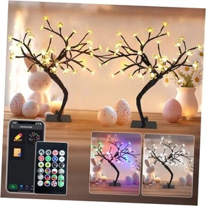 Smart Lighted Cherry Blossom Tree – 16” Color-Changing LED Bonsai Lamp, Easter - Picture 1 of 7