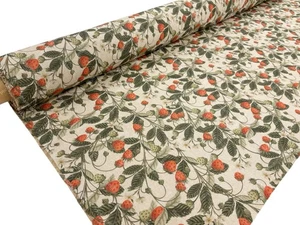 Fresas Panamá Tela Lino Look Shabby Chic Casa Decoración Hogar Material - Imagen 1 de 8