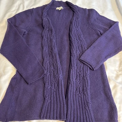 Coldwater Creek Purple Long Sleeve Open Front Cardigan Wool Blend Size 1X - Image 1 of 4