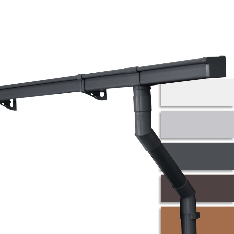 Juego de canalón Cobertizo de jardín NW 68 PVC - Imagen 1 de 1