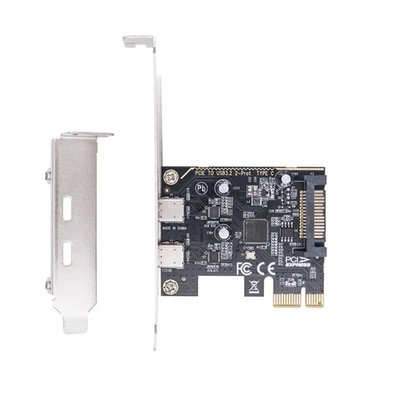 5X(PCIE to Dual Type C Expansion Card PCI-E X1 to 2-Port TYPE-C USB 3.25435 - Image 1 of 4