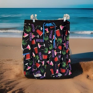 Dixxon Board Shorts Mens 38 Palm Tree Red Cup Cocktail Swim Trunks Beach Party - Picture 1 of 10