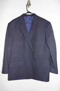 NAVY-BLUE OAKHILL BRASS METAL BUTTON BLAZER JACKET sz 50PR sport coat 50R PORTLY - Picture 1 of 6