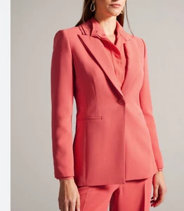 Chaqueta Blazer TED BAKER TB 2 UK 10 Bertaah Coral Sencillo Pecho Doble Lepa - Imagen 1 de 12