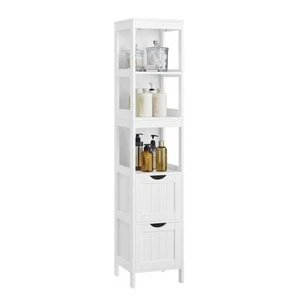 70in Bathroom Storage Linen Tower with Open Shelf and Drawer Tall Linen Cabinet - Picture 1 of 9