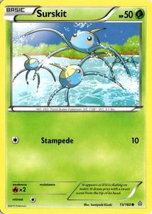 Pokémon Surskit XY Primal Clash 13/160 Common Light Play LP Card Scan 2015 - Picture 1 of 2