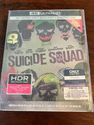 Suicide Squad:Pre-Ordered/steelbook/1st. ed./NEW/4K UHD, B.R., Dig./FREE CASE Foto 1 de 4