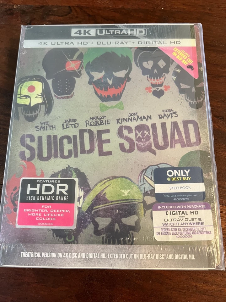 Suicide Squad:Pre-Ordered/steelbook/1st. ed./NEW/4K UHD, B.R., Dig./FREE CASE Foto 1 de 4