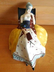 FRENCH ART DECO ERNEST GAZAN FOR ETLING ADDITIONS PORCELAIN FEMALE FIGURE - Picture 1 of 12