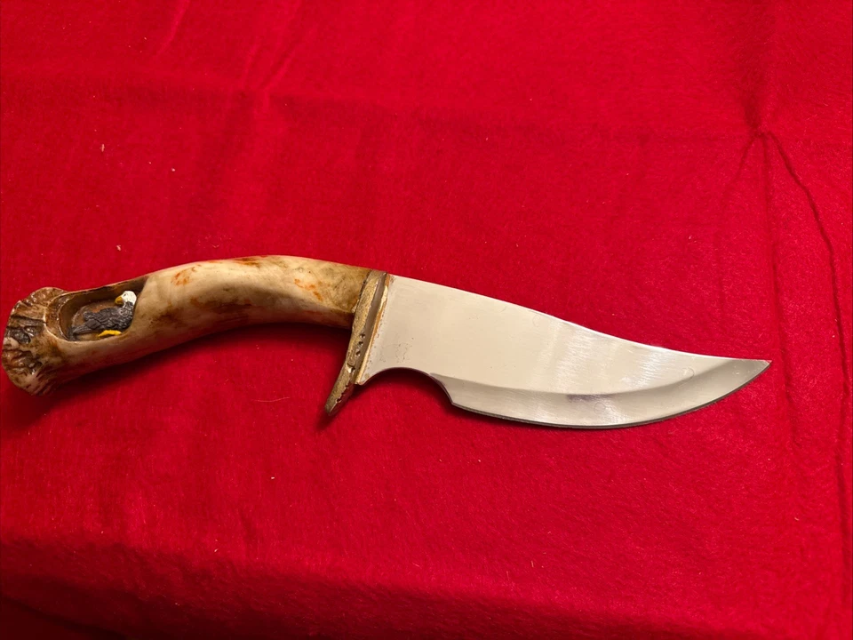 Заказной охотничий нож олень/рога ручки винтажный орел в ручке.   Нержавеющая сталь - Изображение 1 из 4