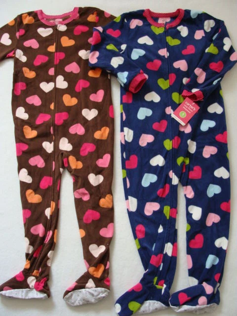 Nuevo con etiquetas Pijama de lana con patas Carter's para niñas talla 4 invierno pijamas corazones 2 pares NUEVO Foto 1 de 1
