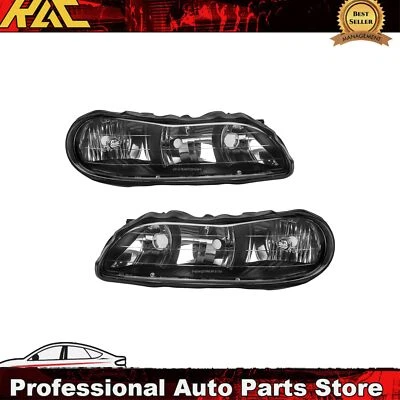 Par de faros para Chevrolet Malibu 1997-2003 Oldsmobile Cutlass 1997-1999 negro Foto 1 de 4