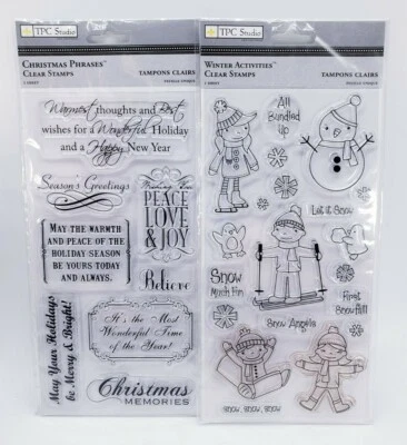 Lote de 2 Conjuntos NOVOS FRASES DE NATAL E ATIVIDADES DE INVERNO TPC Studio - Imagem 1 de 4