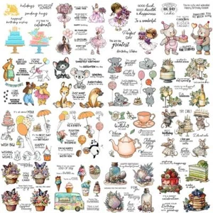 Happy Birthday Metal Cutting Dies Clear Stamps Card Making Scrapbooking Crafts - Picture 1 of 23