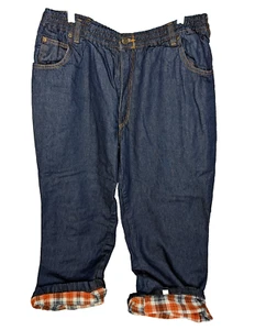 339 Habands Ice House Mens Flannel Lined Jeans Pants Sz. 34+( Elastic Waist) - Picture 1 of 6