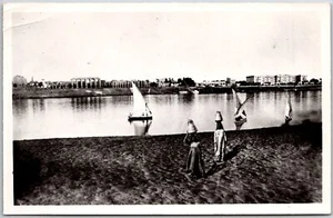 Postal real RPPC Luxor General View Temple y Collandeaf diferentes capitales - Imagen 1 de 2