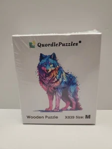 Quordle Puzzles Wolf X039 Medium Wooden Pieces - Picture 1 of 11