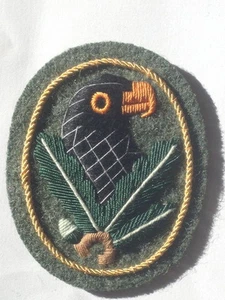 GERMAN ARMY SNIPER BADGE 1ST Class ON GREEN WOOL - Picture 1 of 1