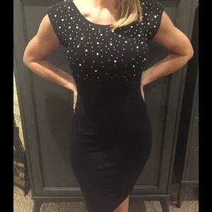 H&M GLITTER RHINESTONE SPARKLE LBD PARTY BODYCON DRESS NWT SZ S - Picture 1 of 11