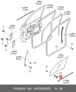 GENUINE NEW DOOR GLASS GRIP SUITS KIA PREGIO 2004-2005 VAN - Picture 1 of 2