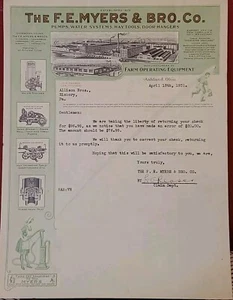 1931 The F. E. Myers & Bro Co Ashland Ohio Beautiful Letter Ephemera - Bild 1 von 6