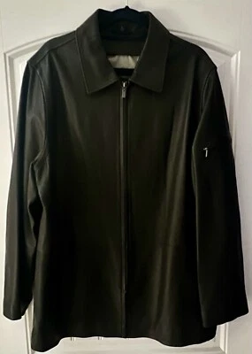 Chaqueta de cuero negra vertical Robert Comstock talla L piel de cordero motociclista nueva sin etiquetas Foto 1 de 4