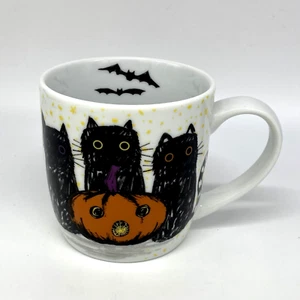 Seltene Stonewall Küche Halloween schwarze Katzen Jack-O’-Laterne Fledermäuse Becher EUC - Bild 1 von 6