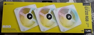 (A) CORSAIR iCUE LINK QX120 RGB starter pack - White (3-Pack) - Zdjęcie 1 z 7