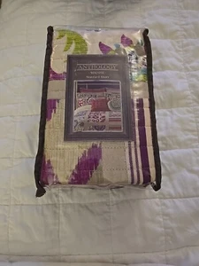 ANTHOLOGY Maddie Quilted Euro Pillow Sham Watercolor Stripe 1pc Standard - Picture 1 of 1