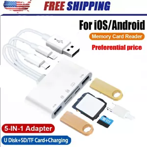 5 in 1 Memory Card Readers USB 3.0 OTG Adapter SD Card Readers For iPhone/iP ! - Picture 1 of 14