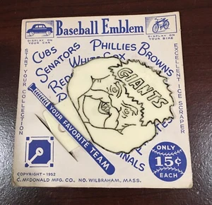 1952 MLB BASEBALL EMBLEM NEW YORK GIANTS ICE SCRAPER, McDONALD MFG. - Picture 1 of 2