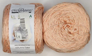Cascade Yarns ULTRA PIMA in White Peach #3753, 100% Pima Cot. 220yd ea. lot of 2 - Picture 1 of 4