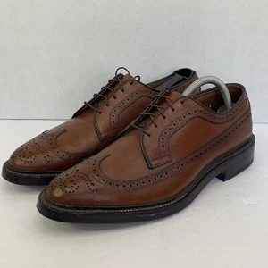 Allen Edmonds MacNeil Shoe Men’s Sz 9C Brown Pebbled Leather Wingtip Oxford 9157 - Picture 1 of 14