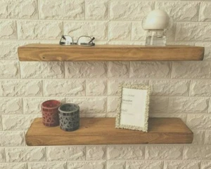 Floating Rustic Shelf Industrial Mantle Shelves Handmade +BRACKETS - Picture 1 of 23