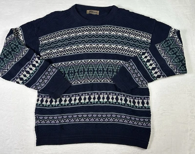 Vintage Jantzen Sweater Mens Large Knit 90s Grandpa Geometric  Grunge USA Made - Image 1 of 4