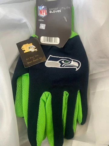SEATTLE SEAHAWKS FOOTBALL FAN SET GLOVES +STICKER +PIN SUPER FAN SET GREAT GIFT Cover