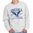 America Wild Life 1776 Land of the Free langärmeliges Crew-Sweatshirt für Erwachsene