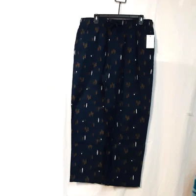 Calça pijama Sonoma Good For Life flanela marrom marinho estampa de árvore tamanho grande - Imagem 1 de 3