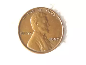 1957 lincoln wheat penny no mint mark BN RARE - Picture 1 of 4