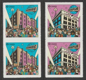 Canada 3459-3460 Music MuchMusic MusiquePlus P vert pair set 2x2 MNH 2024 - Picture 1 of 3