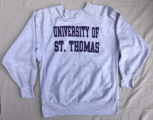 VTG Champion Reverse Weave Sweatshirt USA Adult XL Gray UST St. Thomas Tommies - Picture 1 of 8