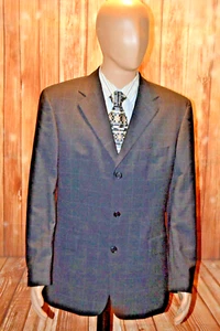 Hugo Boss Men Super 100s Wool Check 3 Front Button Sports Coat Sz 42R - Picture 1 of 13