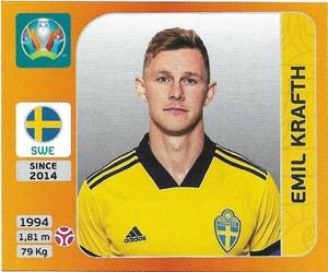 N.549 Emil Krafth Sweden Sticker - Euro 2020 Tournament Panini