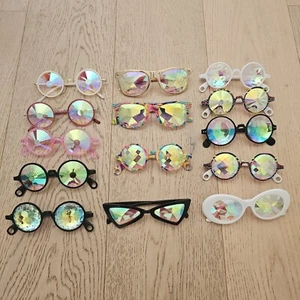 14x Euphorium Bulk Kaleidoscope Glasses Rave Festival - Display Stock - Picture 1 of 1