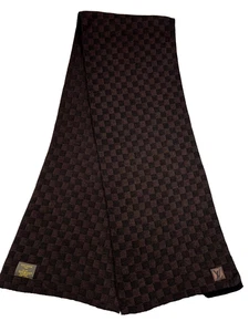 Louis Vuitton Bufanda de Lana Para Hombre Petit Damier Level Marrón Cuadros Italia 72" x 13" - Imagen 1 de 12