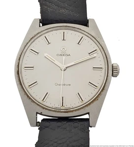 Cool Large Omega Sweep Seconds Mens Vintage Steel Watch w Orig Box - Bild 1 von 7