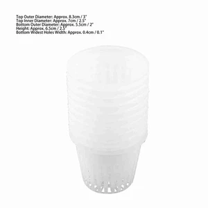 Hydroponic Plastic Cultivation Planting Basket 10 Pieces With An Outer Diameter - Picture 1 of 21