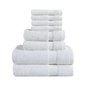 8 Piece Towel Set- Ultra Soft 100% Pure Cotton, 2 Large Bath Towels 28x56, 2 ... - Picture 1 of 9