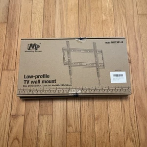 Mounting Dream Low Profile TV Wall Mount Fixed MD2361-K Black 32-55in 100Lbs Max - Picture 1 of 7
